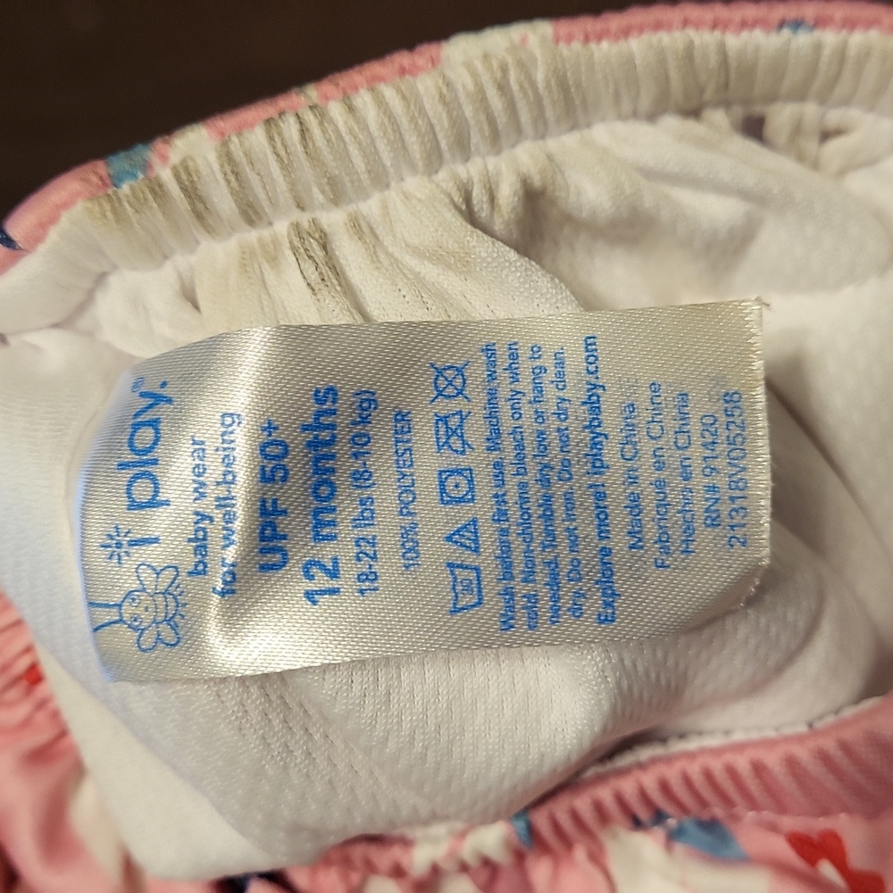 Swim diaper, 12 months, pink with sailboats - Picture 3 of 4